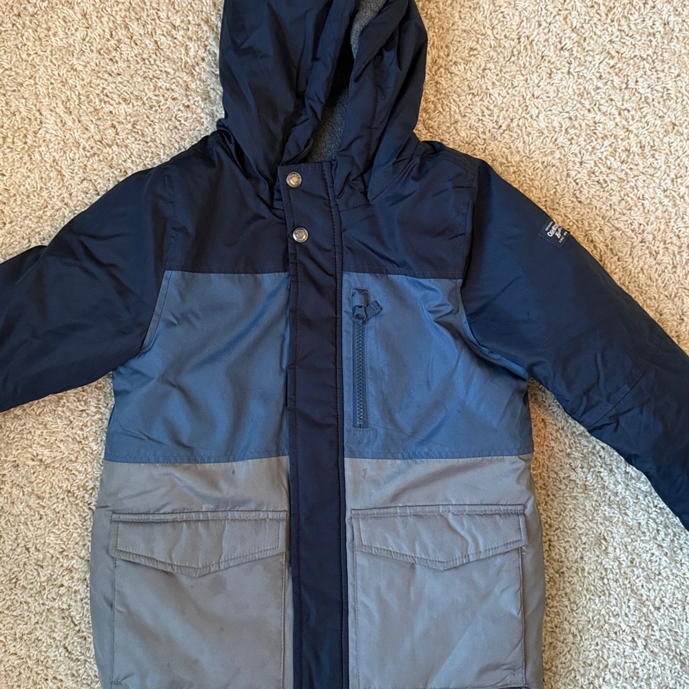 OshKosh Kids heavy winter Navy and Gray Hooded Jacket-Youth size